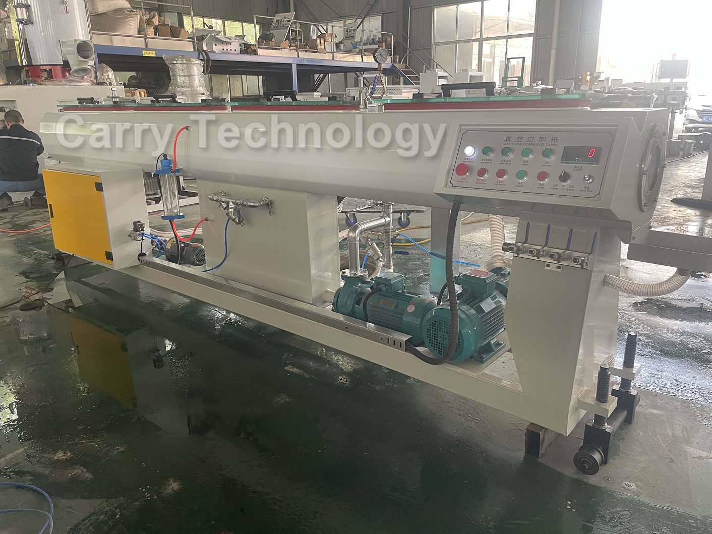 20-110mm plastic HDPE PVC pipe vacuum calibration tank trial running ...